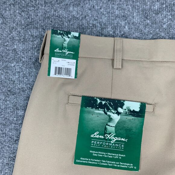 Ben Hogan Performance Golf Shorts Mens 40 Straw Flat Front Moisture Wick Chino - Picture 10 of 16